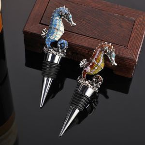 Animal Head Metal Wine Bottle Stoppers Custom Engraved Enamel Color