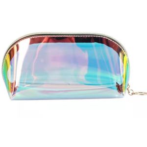Laser Magic Color Zipper Cosmetic Bag Transparent TPU Material Waterproof