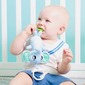 China Silicone 30CM Spiral Plush Stroller Bar Toy With Bell on sale