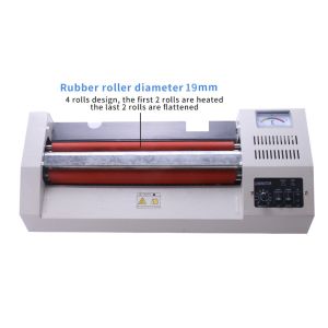 Paper Size A3 Hot and Cold Automatic Laminating Machine with 25.5mm Large Rubber