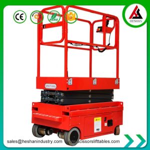 China Lightweight Small Electric Hydraulic Scissor Lift 300kg 3.9M Self Propelled on sale