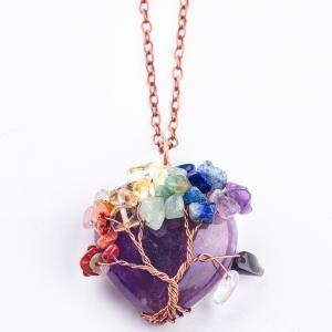 Cheap Release Anxiety Chakra Tree Necklace Pendant 1.96*1.57inch/5*4cm for sale
