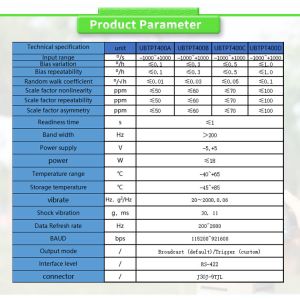 RS422 Output Form UBTPT400Y Fiber Optic Gyroscope Sensor North Seeker with OEM