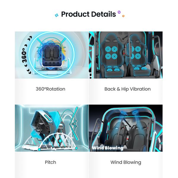 360° Rotation VR Flight Simulator Immersive Roller Coaster VR Arcade Game Machine