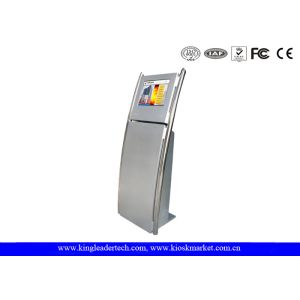 Customizable Information Touch Screen Kiosk Stand With Two Stainless Steel Poles