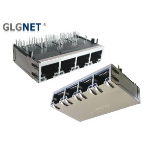 Magnetic POE LAN RJ 45 Connector Tab Up 1000 Base T 15 U" Gold Plating