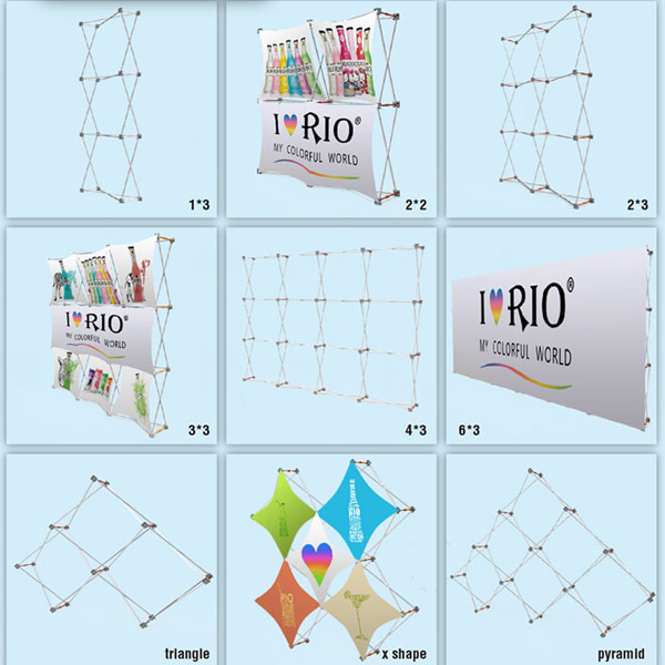 3 X 3 Pop Up Banner Stands With Plastic Buckle Connector Free Carrying Bag