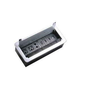 Custom Cable Cubby Box Tabletop Multimedia Connectivity Flip - Open Type