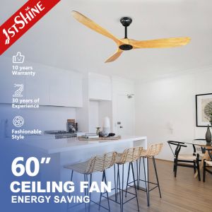 Cheap 60 Inch Solid Wood Blades Ceiling Fan with Remote and Mulit Colors App-Controlled for sale