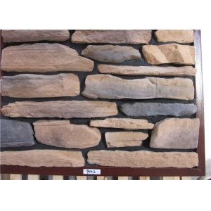 Thick Cement Artificial Wall Stone For Outside Garden Steam - Cured