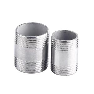 Thread Connection Sanitary 201 304 Stainless Steel Double Round Thread Pipe