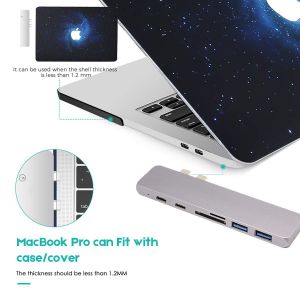 Type-C USB-C Hub Adapter For MacBook Pro SD/Micro SD CardReader Dual USB 3.0