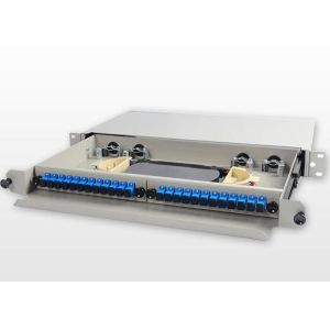 SC / UPC Metal Fiber Rack Mount Patch Panel 24 Port 24 Core Fiber Distribution