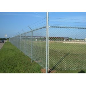 Cheap Security Galvanized Chain Link Mesh Fence / Versatile Fence With Barbed Wire on Top for sale