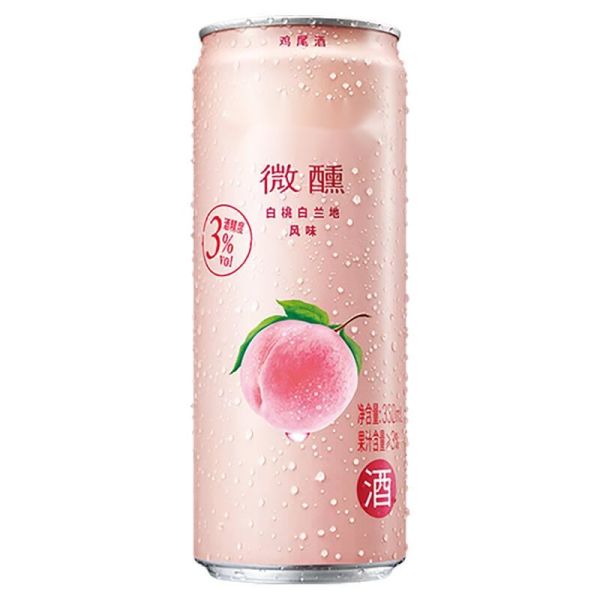 330ml White Peach Flavor 3%ALC/VOL Alcoholic Beverage Canning Custom Cylindrical