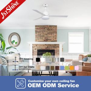 52 Inch Multi Color Ceiling Fan with Remote Control and LED Light Function