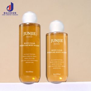 High-End Plastic Body Wash Bottle Cylinder Flat-Shoulder Toner Bottle for Body Lotion Shampoo Lotion 200ml 250ml