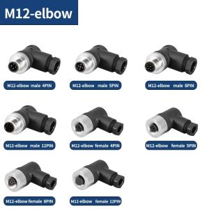 M12 Sensor Connector Waterproof Male Female Plug Screw Coupling 3 4 5 8 12 Pin A