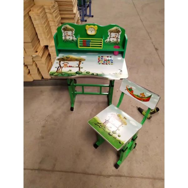 Quality Green Blue Children'S Height Adjustable Desk And Chair Set With Drawer 76cm wholesale