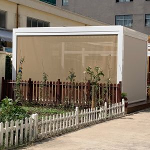 Windproof Zip Track Blinds For Pergola Canopy Restaurant Balcony