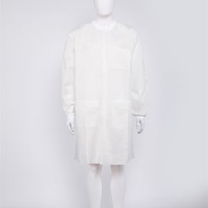 Manufacture supply Disposable SMS White Lab Coat Unisex for Hospital Laboratory