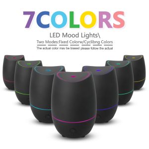 350ML Ultrasonic Aroma Diffuser Home Use Dark Wood Diffuser With 7 Color Lights