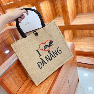 New Style Jute Nylon Briefcase Document Bag Letter Cloth Bag Large Capacity