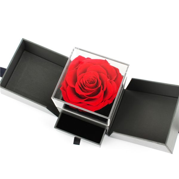 Decoration Valentines Flowers In A Box , Two Side Open Custom Rose Box