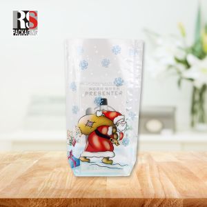 Food Flat Bottom Bag Bopp Plastic Square Bottom Pouch Gravure Printing