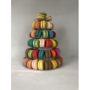 Cheap Stackable Plastic Macaron Packaging Christmas Tree 6 Tier Macaron Stand for sale
