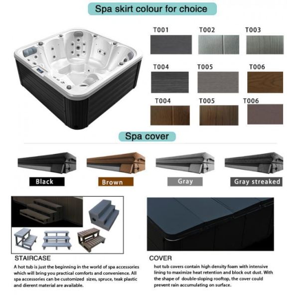 Luxury 6 Persons Hot Tubs For Outdoor Acrylic Spa Pools With Massage Function Jacuzzier Swim Spa For Family