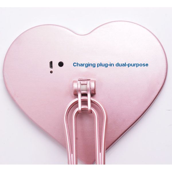 ABS Material Heart Shape LED Lighted Makeup Mirror With Aromatherapy Device