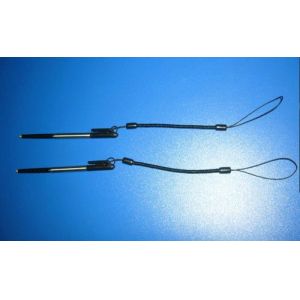 Black Plastic Safe Mini Spiral Elastic Pen Tethers Cord w/String Loop Ends