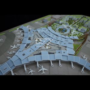 1:500 Scale Miniature Architectural Model with Realistic Detail Acrylic Material