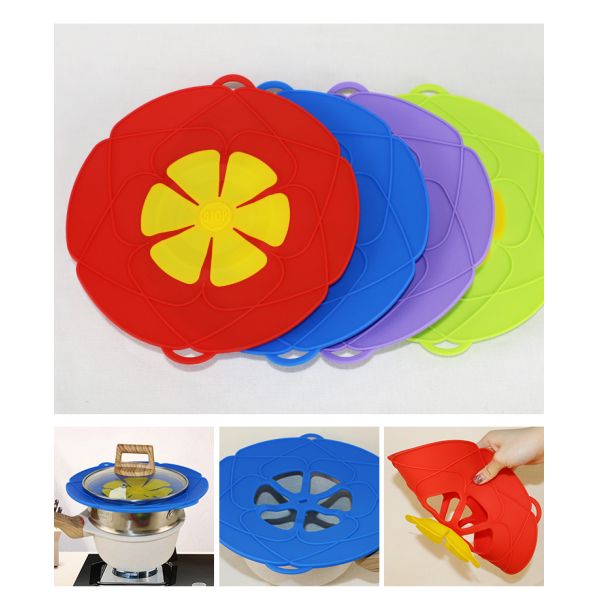 Food Grade Silicone Pan Lid Cover Reusable With Double Hangs For Cooking