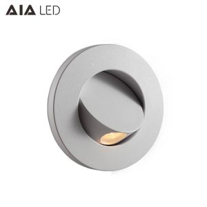 Modern Simple Design Circular Led Wall Light 3W COB Aluminum Recess Mounted Wall