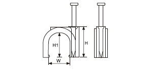 0.jpg Electric Wire Clips / Round Cable Clips White PE Plastic High Carbon Steel C Shaped