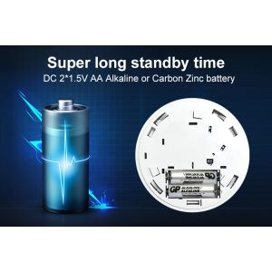 Pure White Round Shape Fire Alarm Smoke Alarm Detector With ABS Fireproof