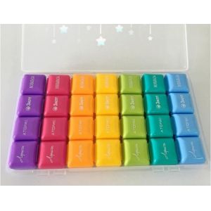 Customized logo Hot sales colorful plastic pill box,7 day pill box,192g vitamin