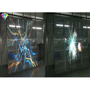 P3.91mm/7.81mm Transparent Glass Led Display 1200nit Brightness For Shop Window