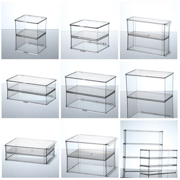 Quality Clear Stackable Storage Bins With Lids, Large Plastic Containers With Handle For Pantry Organizer And Storage,Perfect For Bathroom,Cabinet,Kitchen,Fridge,Closet Organization wholesale