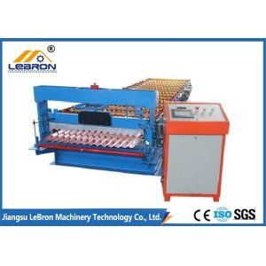 China 2018 new type corrugated roof sheet roll forming machine made in China PLC Control Blue color PG and PI material on sale