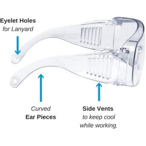 Flexible Medical Protective Goggles Soft PVC Polycarbonate Lens Lndirect Vent