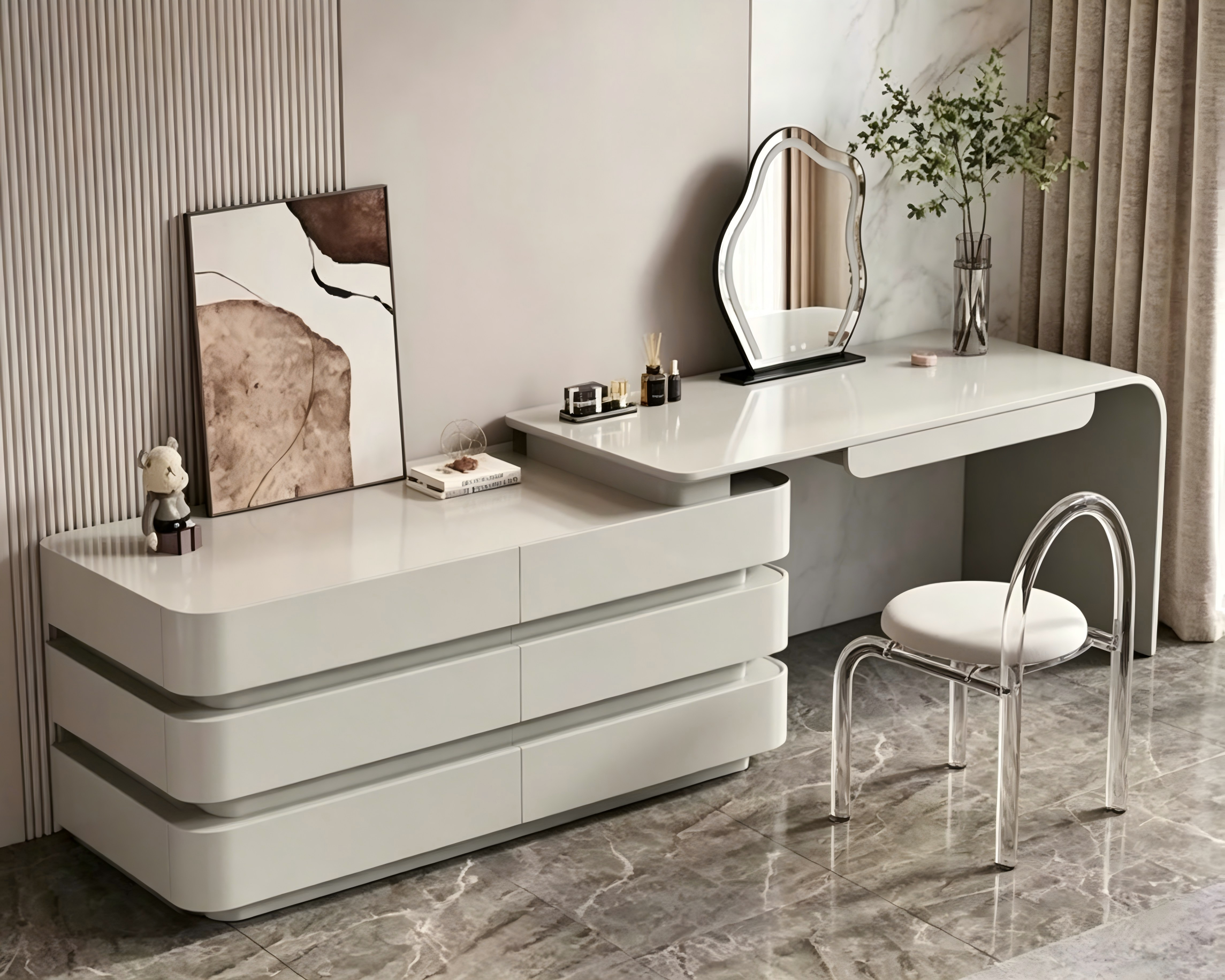 Modern Extendable Makeup Vanity Desk