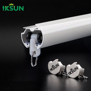 Household Office Double Aluminium Curtain Track Ceiling Mounted With Bracket And