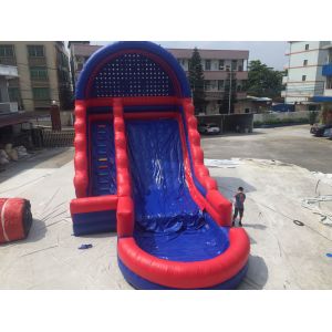 Amusement Commercial Inflatable Water Slide With Pool Silk Printing