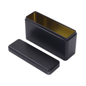 Custom Rectangular Tin Can Containers Electroplate Gift Tin Plate Box