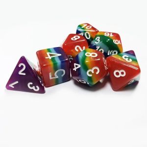 7 Layer Rainbow Handmade Resin Dice Crusson And Dungeon DND#RPG