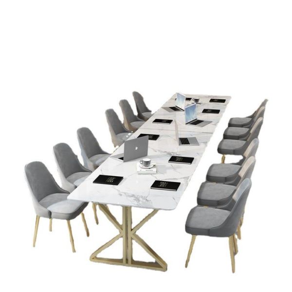 Quality Light Luxury Scandinavian Style Office Furniture 2 Meters Marble Conference Table and Desk wholesale