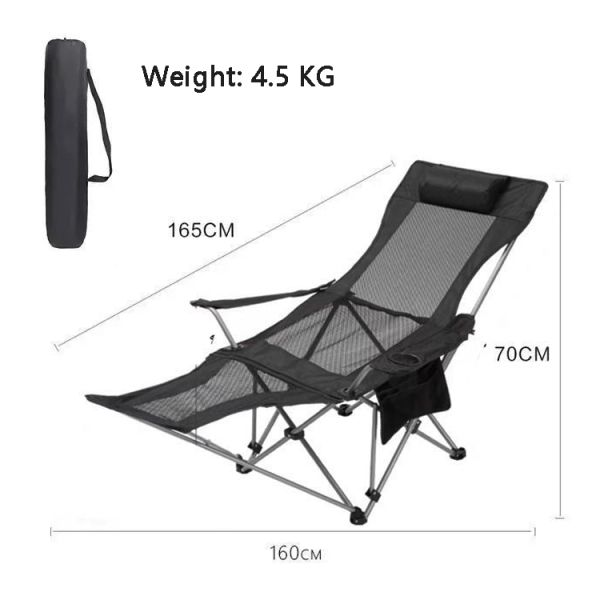 Aluminium Outdoor Folding Camping Chair Portable and Adjustable Moon Beach Lounger Chair